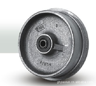 单边法兰铸铁轮 可配键槽 螺栓 不同轴承位 外观喷银漆