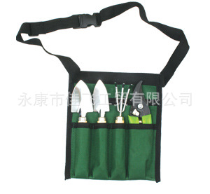 5件套园林工具套装含工具腰包园林耙子园林尖铲园林大铲园林剪刀