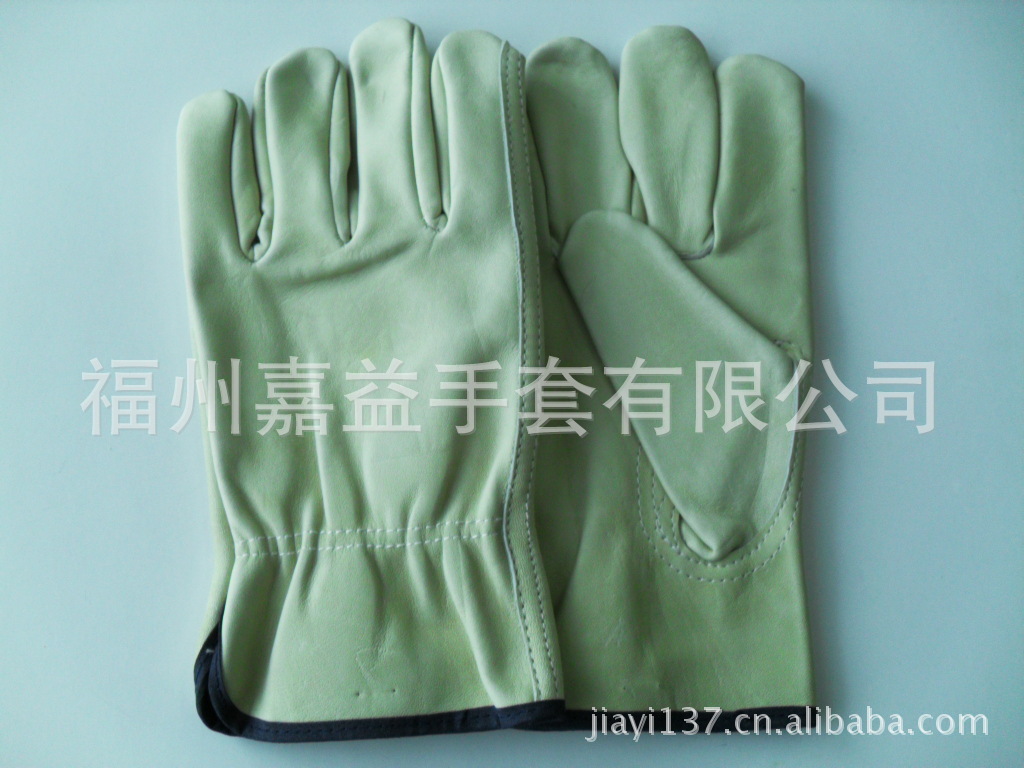 淡黄牛头层皮司机手套