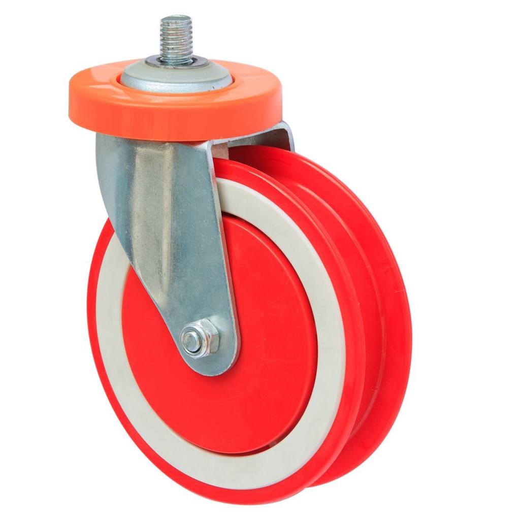 大胜供应澳式二刀红/蓝/黑色电梯轮/超市购物车万向脚轮CAS958