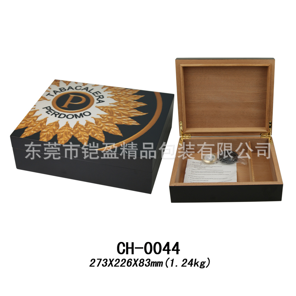厂家直供黑色25支装木制雪茄保湿盒CH-0044[10个起订]进口香杉木