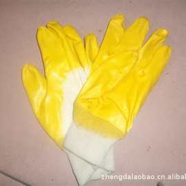 棉毛布丁腈非一次性半挂浸胶耐低温手套 专业生产耐低温手套