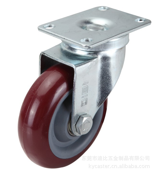 脚轮  非标万向轮 中型枣红PU轮 工业轮 万向脚轮 轮毂厂家