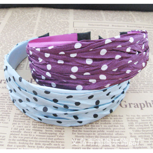 时尚点点宽发箍 宽发卡 布料发卡