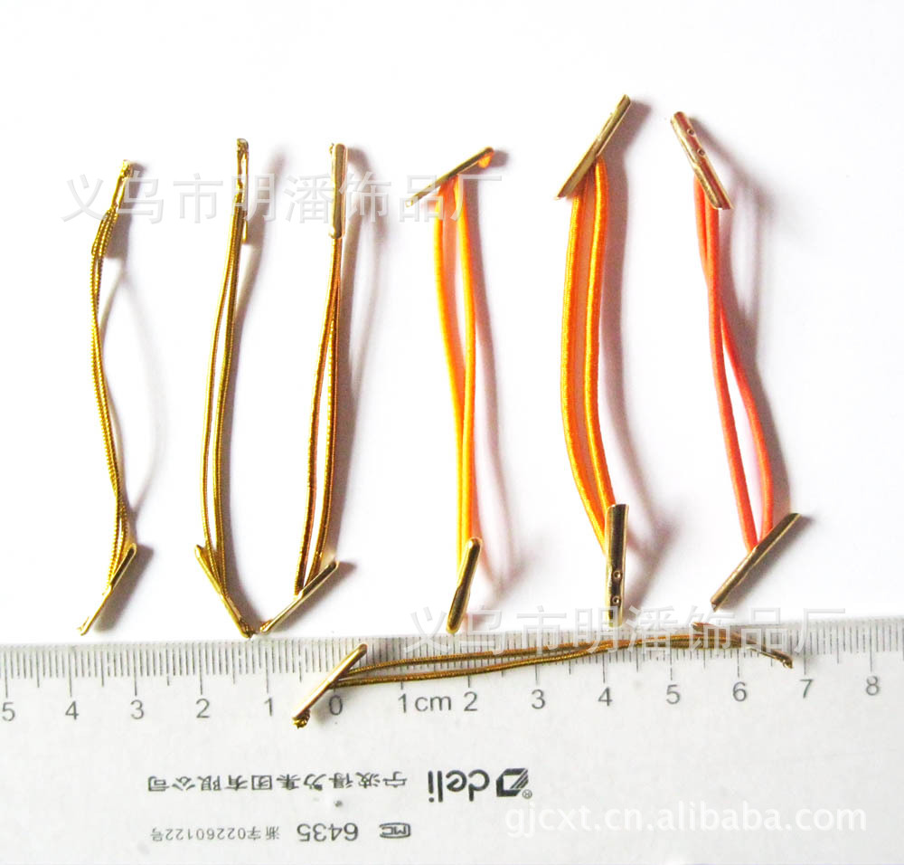 5004卡头包装金丝松紧绳 弹力金丝打头绳 双股铁头绳