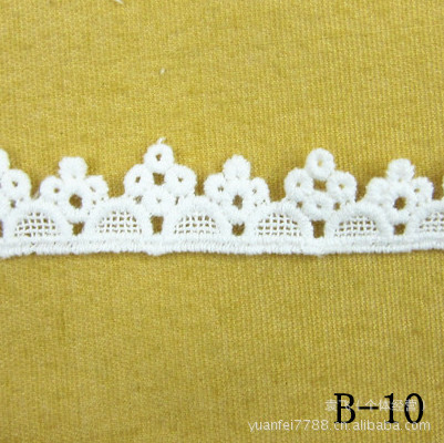 B-10四孔镂空全纯棉水溶棉蕾丝刺绣花边DIY服装辅料2.2厘米现货