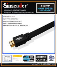 ���� Flat HDMI M to M  CABLE. 1.4VER�⾀HDMI,֧��4K. 3D
