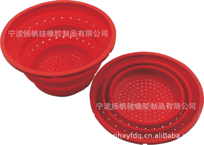 【耐高温、食品级】供应硅胶厨房用品/硅胶折叠碗/漏滤网篮/滤篮
