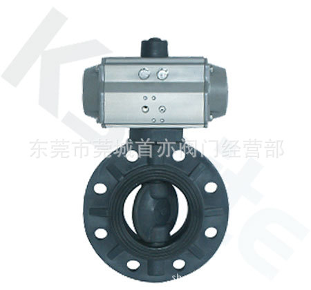 广东气动PVC蝶阀，气动塑胶蝶阀，气动阀门快装蝶阀