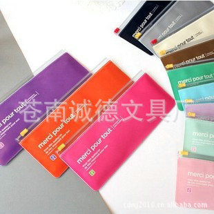 批发供应便携糖果色拉链笔袋 PVC笔袋拉链袋|ru