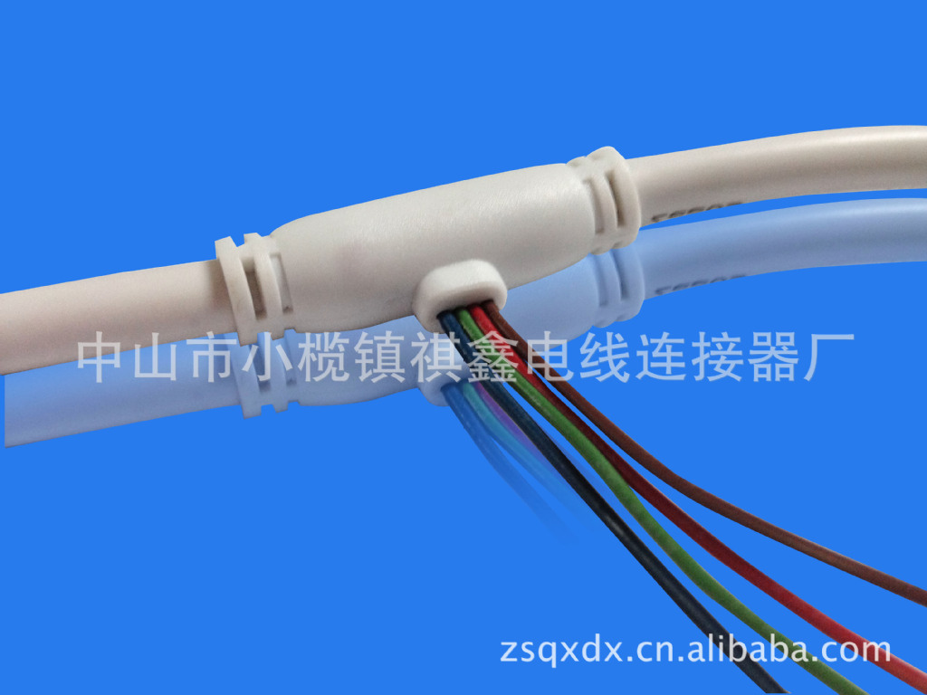 厂家直销LED防水连接器耐寒电线公母对接插头线三通T型线贴片dc插
