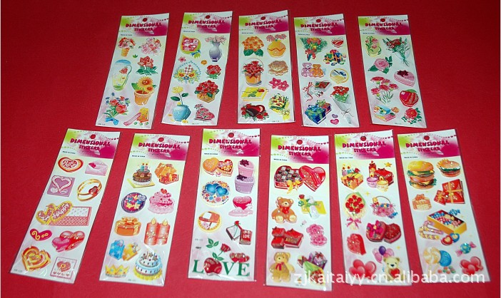 中国印刷城批发大量做卡通opp袋子独立包装不干胶贴纸