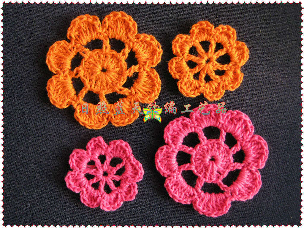 供应手工钩花、手工毛线花，钩针钩花