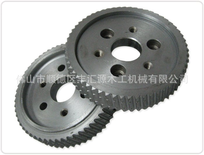 四面刨钢轮（140*25*35）六螺丝孔输送轮斜齿木工机械配件压料轮