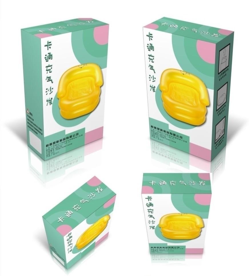 生产厂家可按你的要求制作批量供应订做卡通充气沙发的包装盒