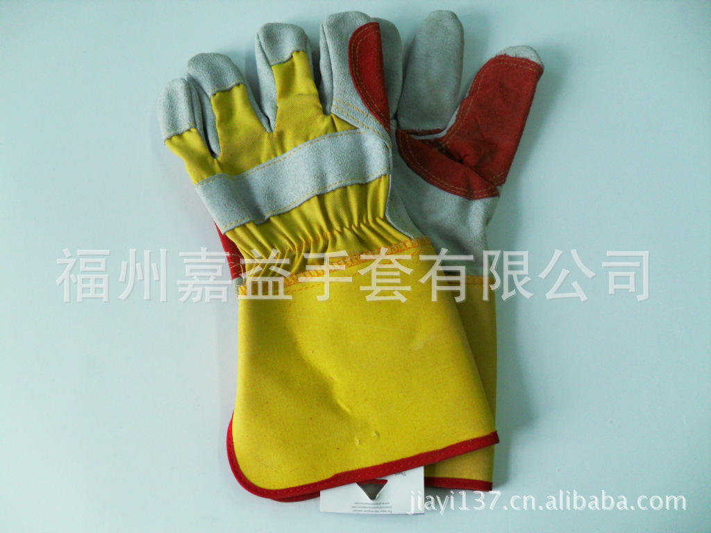 牛二层皮电焊加托手套