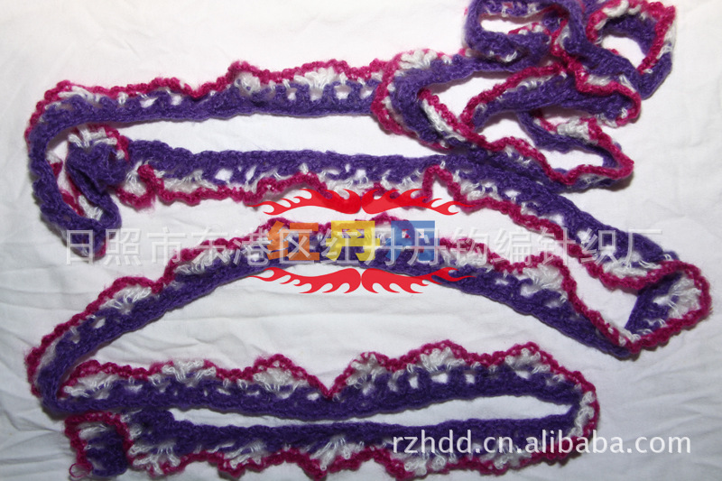 日照红丹丹钩编厂供应全手工各种花型手钩花边。HB-64