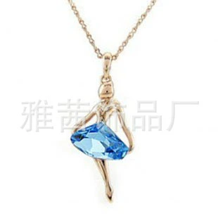 Ювелирные изделия Crystal Boutique Fantasy Blue Dance Girl Angel Necklace Wholesale-328