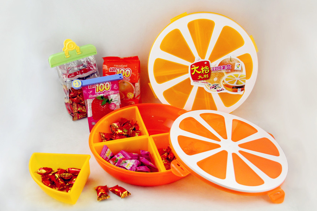 桔子糖果盒 糖果盒 塑料糖果盒 密封糖果盒