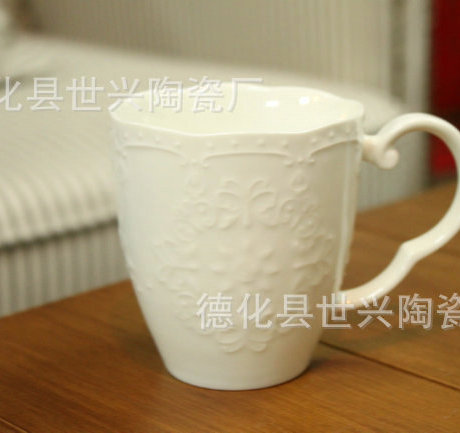 10月新款外貿原單 出口日本複古蕾絲陶瓷馬克杯 早餐杯 牛奶杯批發・進口・工廠・代買・代購
