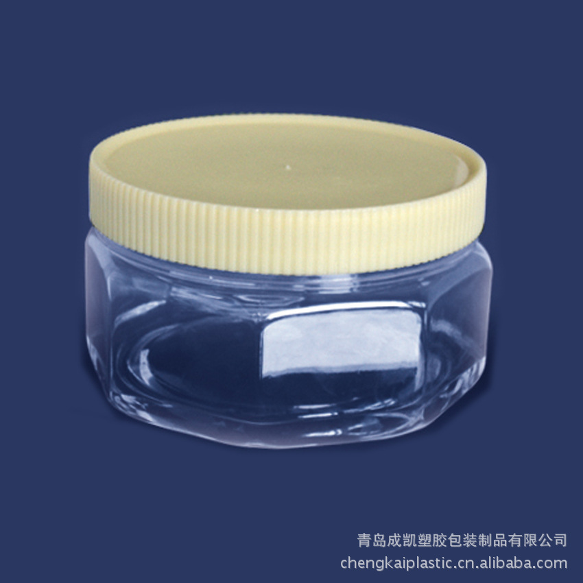 2002工厂生产PET透明400ml八角塑料瓶塑料桶泡菜瓶干果瓶糖果瓶