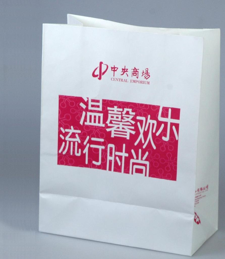 张生产企业做覆膜白卡 带手提绳 图案印刷 纸质礼品袋