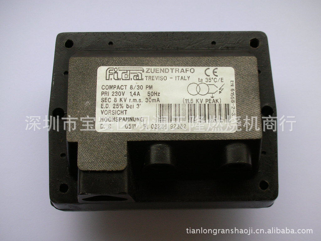 意大利Fida飞达牌 8/30 PM 8KV 25%燃气燃烧机高压点火器