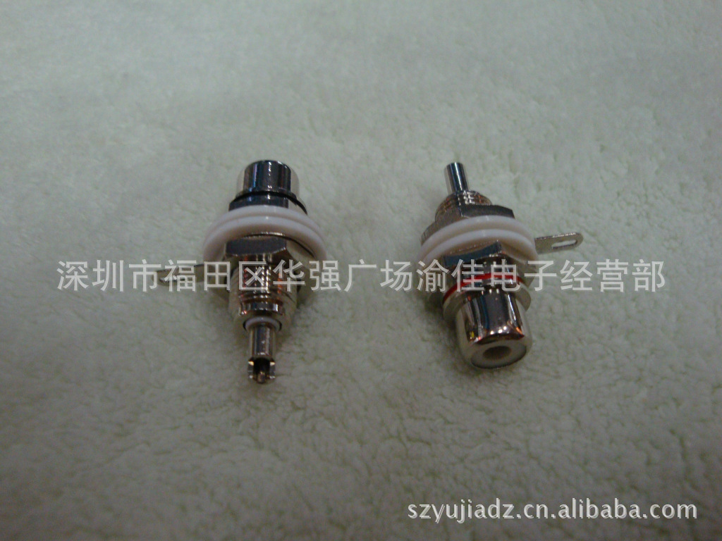 台湾产 纯铜镀镍RCA母座 镀银莲花母座 莲花RCA机箱插座