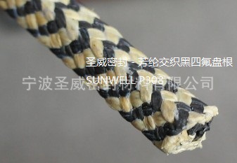 供应上海优质畅销型sunwell芳纶交织黑四氟盘根