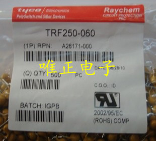 TRF250-060   Tyco/Raychem自恢复保险丝，250V 0.06A正品现货