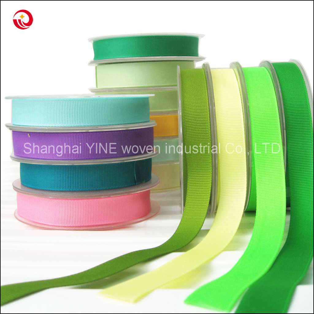 跨境专供彩色双面涤纶印花缎带批发 礼品包装罗纹织带工厂