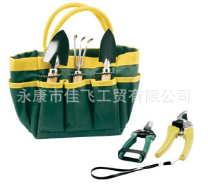 厂家直销6件套园林工具套装含600D手提袋子园林铲子耙子园林剪刀