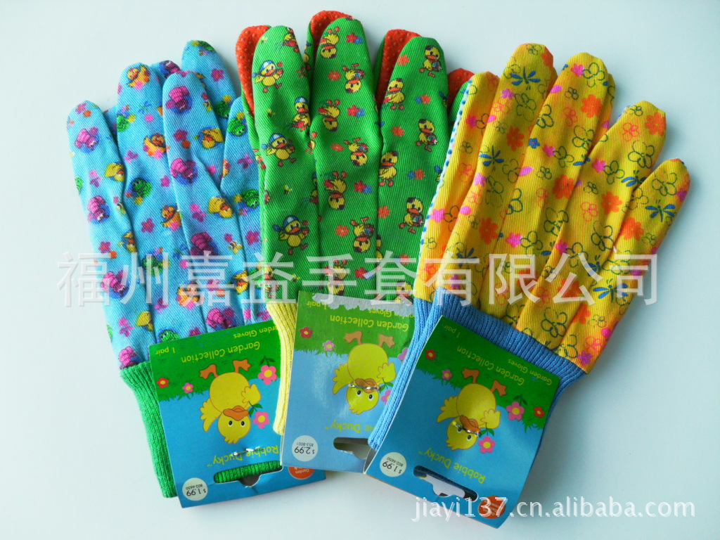 卡其布童装花园手套