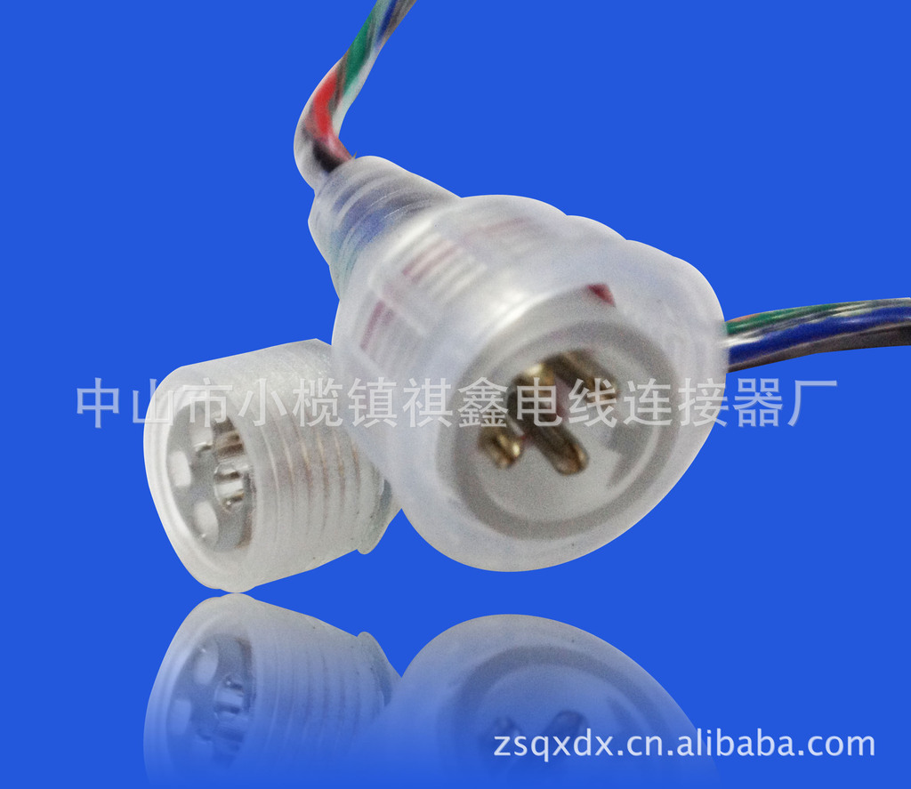 厂家直销LED防水连接器耐寒电线透明公母对接插头线三通T型线贴片