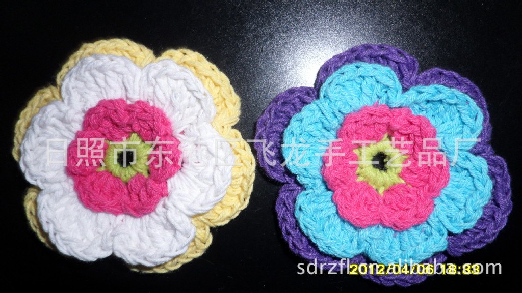 供应手钩花。手工花。手勾花。款式新。品种全可定做