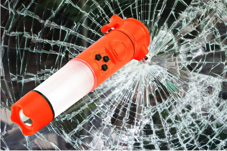 Car five-in-one hammer life-saving hammer escape hammer multi-function flashlight with alarm function window breaker
