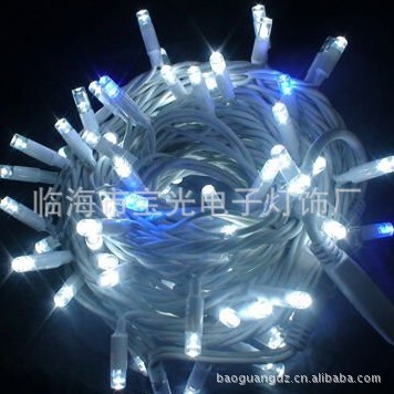 厂家直销10米100灯LED白光圣诞节装饰灯串 橡胶线IP65串灯|ms