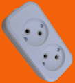 两位欧式接线插座　无接地两位德式拖线板 移动插座（E8002）