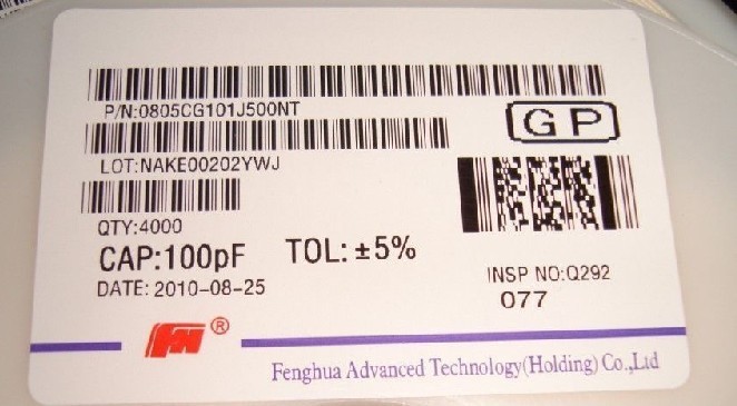 0805CG101J500NT 100pF 5% 0805 风华贴片电容 4K 原装现货