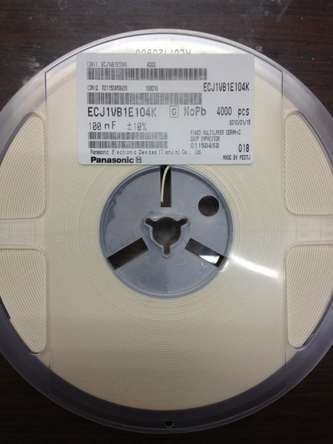 ECJ1VB1E104K 0603 104K 25V X7R 10% Panasonic电容 原装现货
