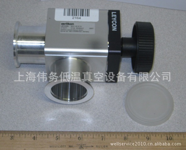 LEYBOLD BAV 40M AL MANUAL RIGHT ANGLE VALVE - KF40 NW40