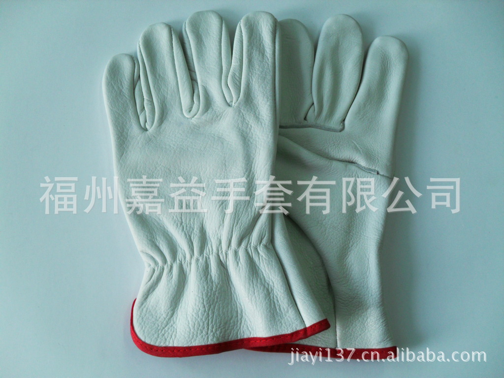 本白牛头层皮女装司机手套