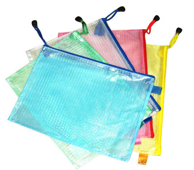 Office Supplies A4 grid zipper file pocket transparent portable Kit student Stationery bags Printing wholesale