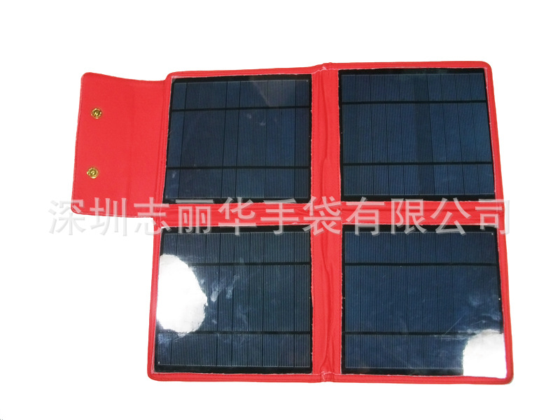 生产太阳能折叠充电包 4折叠20W太阳能应急充电器工具包5-18V