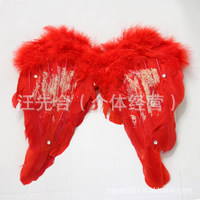 厂家直销 羽毛天使翅膀 舞台演出配饰 化妆服饰道具详情图1