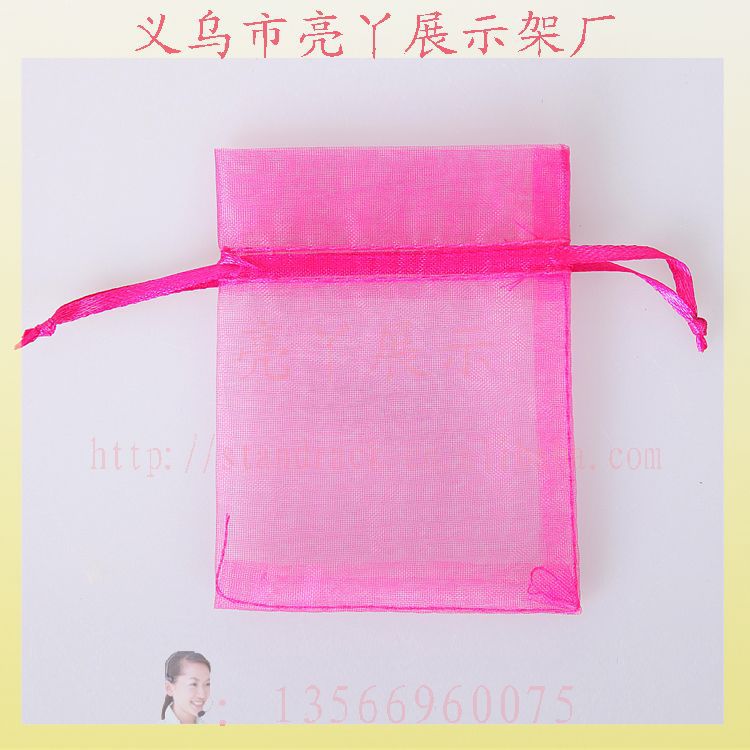【化妆赠品纱袋】8*10CM梅红雪纱缎带包装葫芦袋 工厂批发