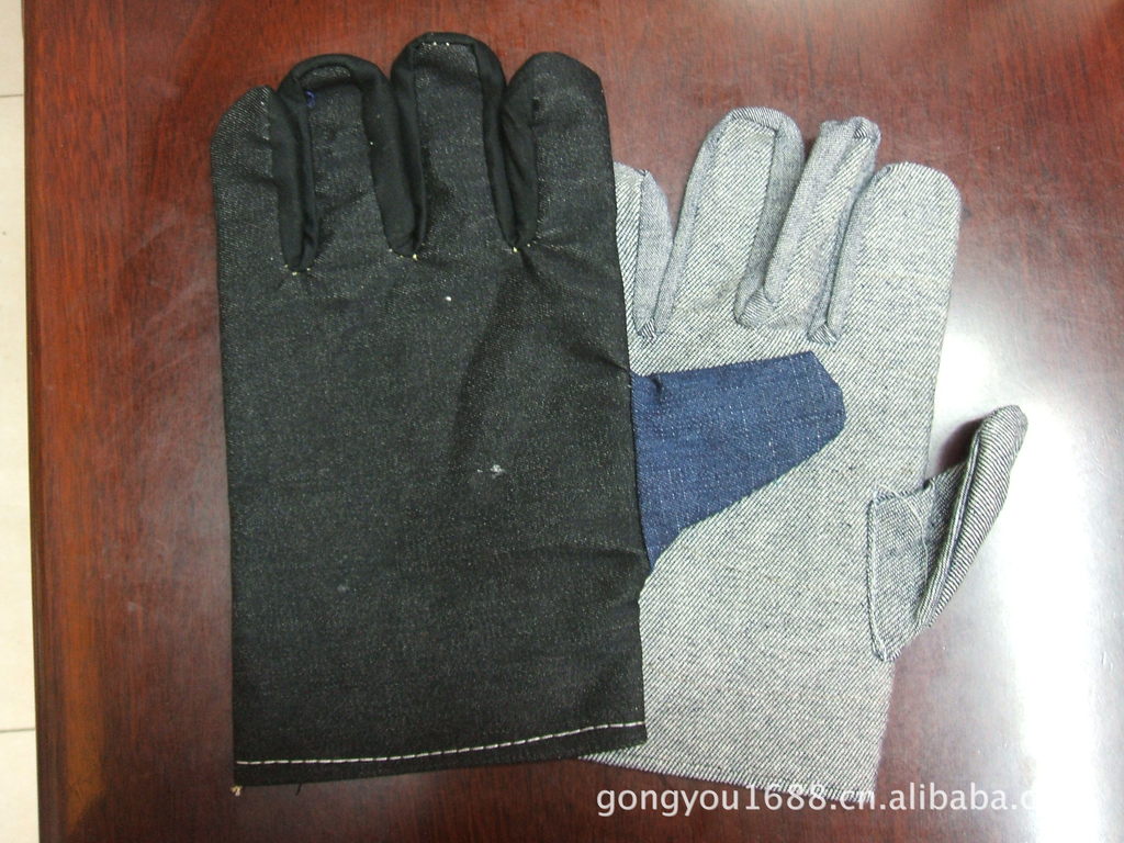 牛仔布双层手套.劳动手套.劳保手套.