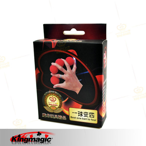 G0525 One ball turns four (red) kingmagic magic props manufacturer wholesale high quality rubber balls