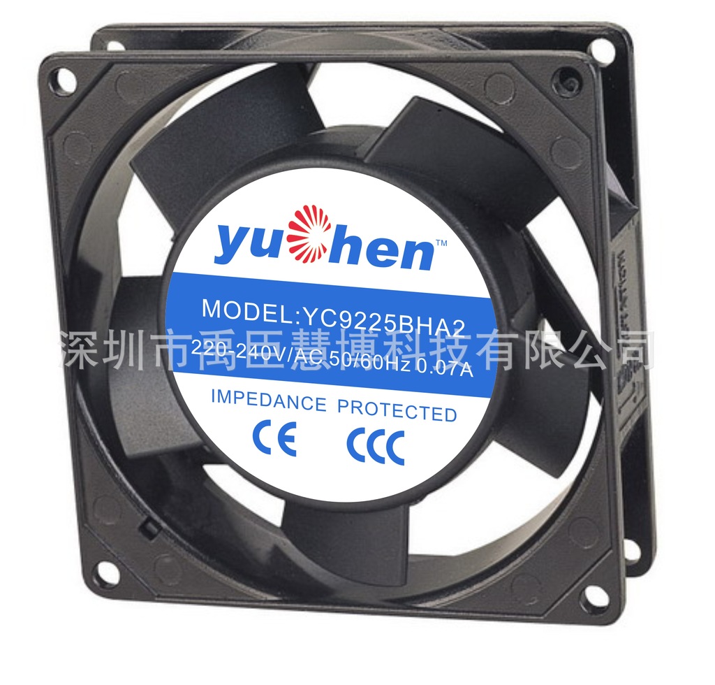 YUCHB散热风扇ACFAN9225交流交流风机交流风机,92*92*25mm,9025