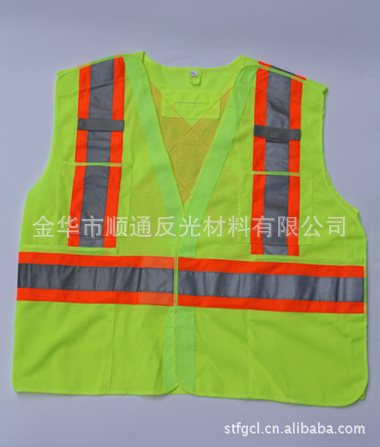 建筑交通多口袋工作服装夜间安全环卫工衣反光背心T-V05